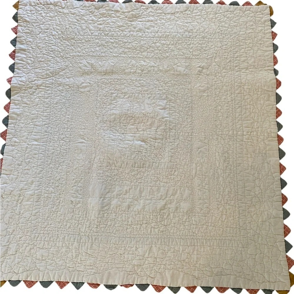 Vintage “Nighttime Prayer” Baby Crib Blanket Quilt Handmade Cottagecore Nursery